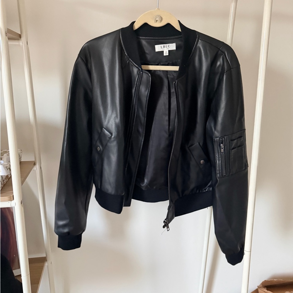 NWOT LBLC the label Black Leather Jacket for Women